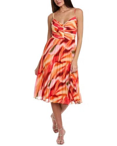 Bcbg New York Women's Printed Pleated Midi Dress In Gamma Wave