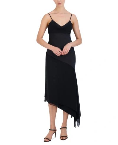 Bcbg New York Women's Cowlneck Asymmetrical Dress In Onyx