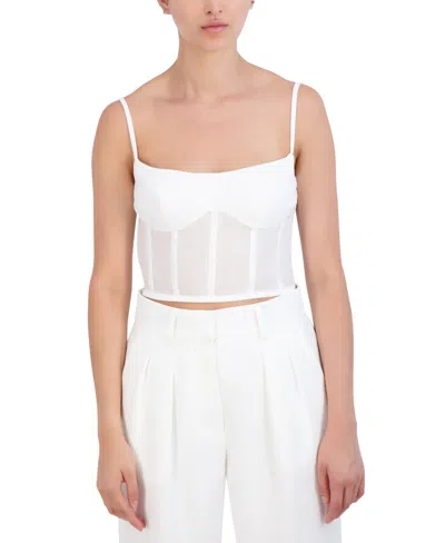 Bcbg New York Women's Cropped Bustier Top In White