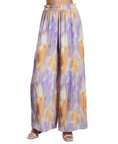 Bcbg New York Women's Pleated Wide-leg Pants In Tiedye