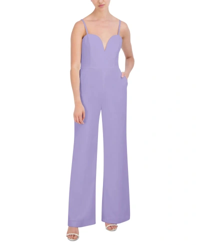 Bcbg New York Women's Sweetheart-neck Suiting Jumpsuit In Lavender