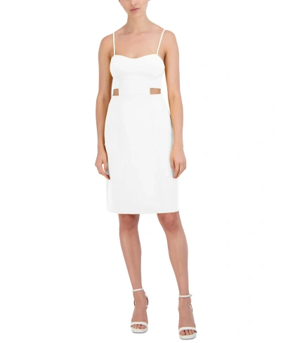 Bcbg New York Women's Twill Cutout Day Dress In Marshmallow