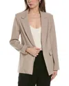 Bcbg New York Womens Twill Open Front Blazer Twill Tiered Cami Top Twill Jogger Pants In Brown