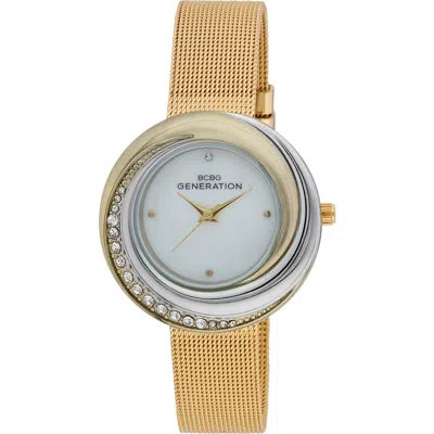 Bcbg Nova 3 Faux Leather Strap Watch, 35mm In White