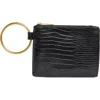 Bcbg O-ring Handle Wristlet Pouch In Black