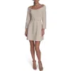 Bcbg Off The Shoulder Long Sleeve Minidress In Gray