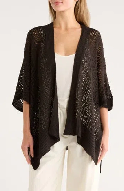 Bcbg Open Knit Topper In Black