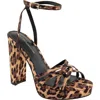 Bcbg Orisa Ankle Strap Platform Sandal In Leopard