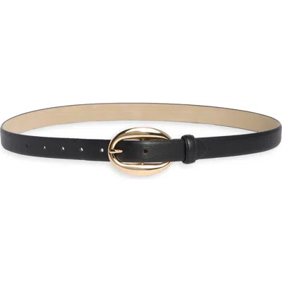 Bcbg Oval Center Bar Buckle Belt In Black
