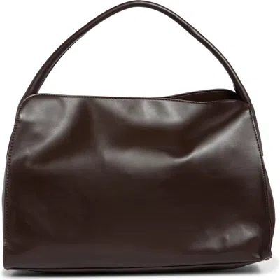 Bcbg Oversized Faux Leather Tote In Dark Chocolate