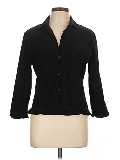 Pre-owned Bcbg Paris 3/4 Sleeve Button Down Shirt In Black