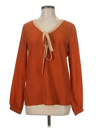 Pre-owned Bcbg Paris Long Sleeve Blouse In Orange