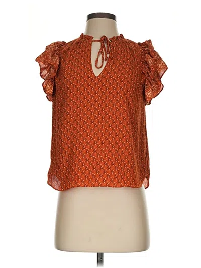 Pre-owned Bcbg Paris Short Sleeve Blouse In Orange