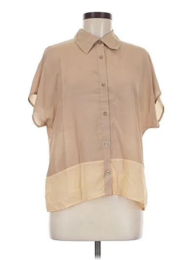 Pre-owned Bcbg Paris Short Sleeve Blouse In Tan