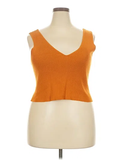 Pre-owned Bcbg Paris Sleeveless Top Orange Sweetheart Neckline Tops