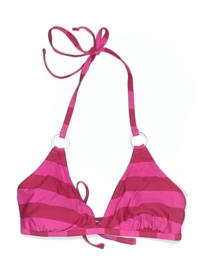 Pre-owned Bcbg Paris Swimsuit Top Pink Stripes Pattern Swimwear