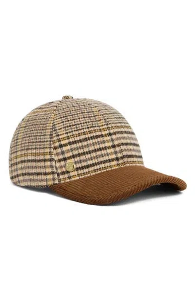 Bcbg Plaid & Corduroy Baseball Cap In Brown