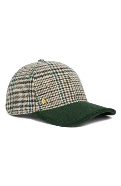Bcbg Plaid & Corduroy Baseball Cap In Green