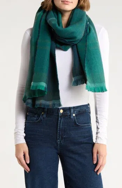 Bcbg Plaid Reversible Scarf In Green