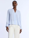 Bcbg Pleated Back Blouse In Blue