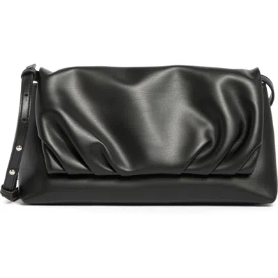 Bcbg Pleated Flap Shoulder Bag In Black