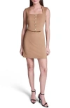 Bcbg Plry Button-front Vest Minidress In Neutral