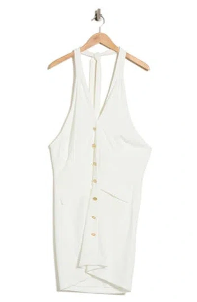 Bcbg Plyr Halter Neck Minidress In Cream