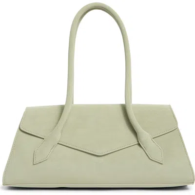 Bcbg Pointed Flap Faux Leather Shoulder Bag In Green