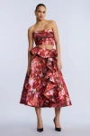 Bcbg Printed Cascade Midi Skirt In Red