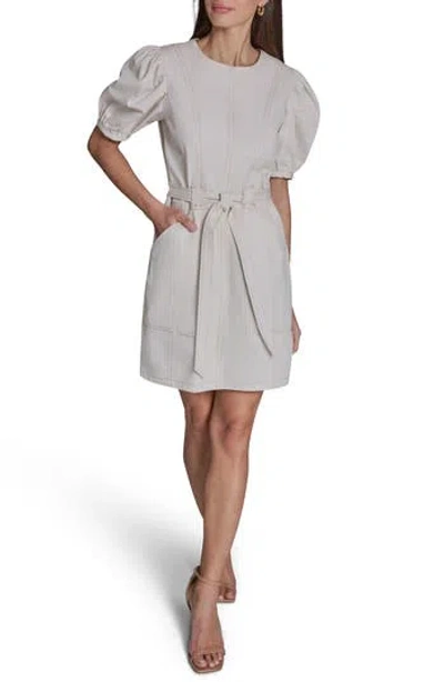 Bcbg Puff Sleeve Cotton Minidress In Gray