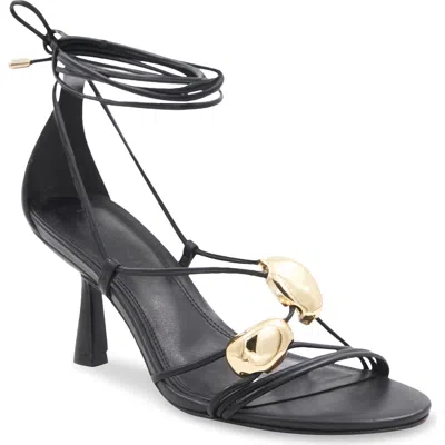 Bcbg Quilan Ankle Wrap Sandal In Black