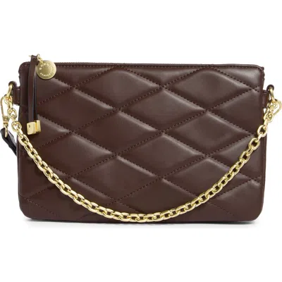 Bcbg Quilted Double Compartment Crossbody Bag In Brown