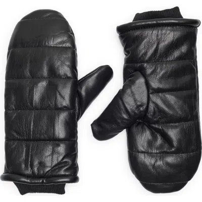 Bcbg Quilted Puffer Mittens In Black