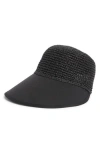 Bcbg Raffia Face Framer Adjustable Hat In Black