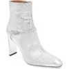 Bcbg Ravi Block Heel Bootie In Silver