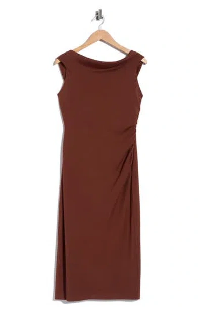 Bcbg Rayn Cowl Neck Minidress In Espresso Dusk