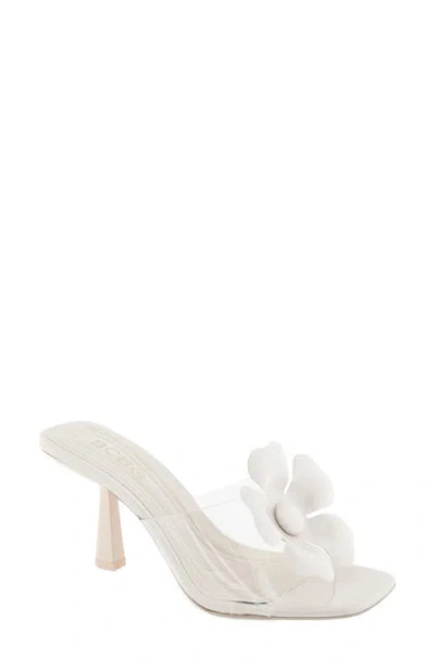 Bcbg Remani Flower Embellished Sandal In Clear/stone
