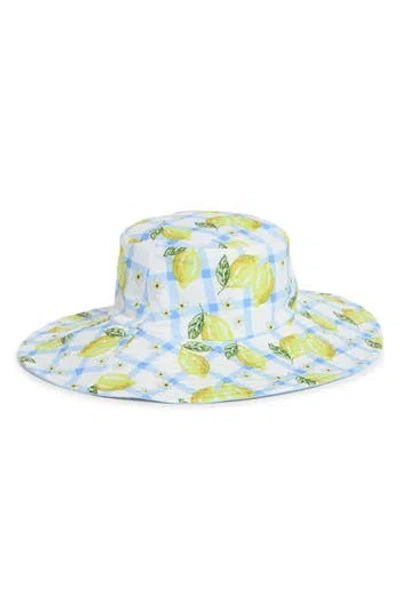 Bcbg Reversible Wide Brim Bucket Hat In Blue