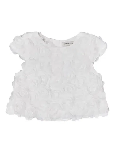 Bcbg Rose-appliqué Blouse In White