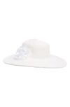 Bcbg Rosette Boater Hat In White