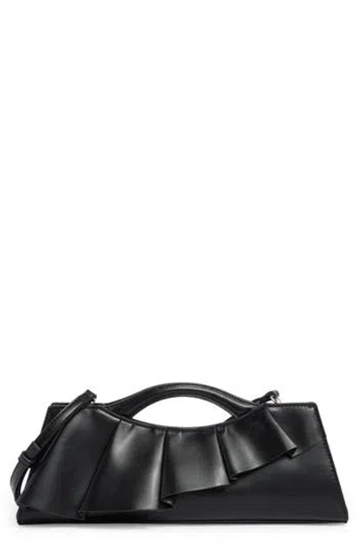 Bcbg Ruffle East/west Clutch In Black