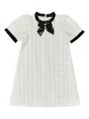 Bcbg Ruffled Bow Tweed Dress In White