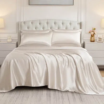 Bcbg Satin Sheet Sets With Extra Pillowcases In White