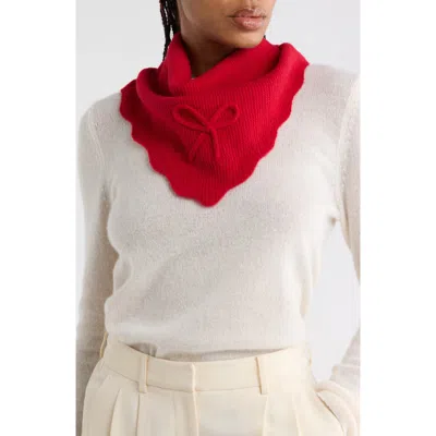 Bcbg Scalloped Edge Triangle Scarf In Red