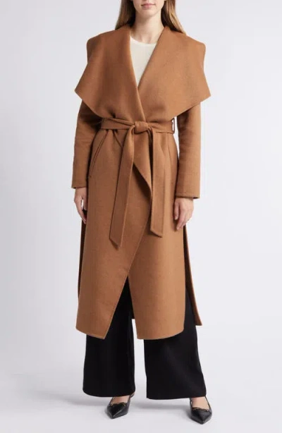 Bcbg Scarlet Long Wrap Coat In Toffee