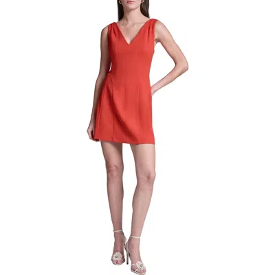 Bcbg Scuba Crepe Sleeveless Dress In Orange