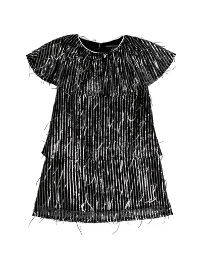 Bcbg Kids' Sequin Tassel Dress In Black