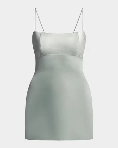 Bcbg Serene Sleeveless Satin Mini Dress In Green