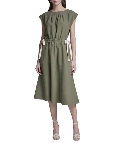 Bcbg Tie Crepe Midi Dress In Green