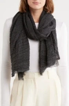 Bcbg Shine Evening Wrap Scarf In Black